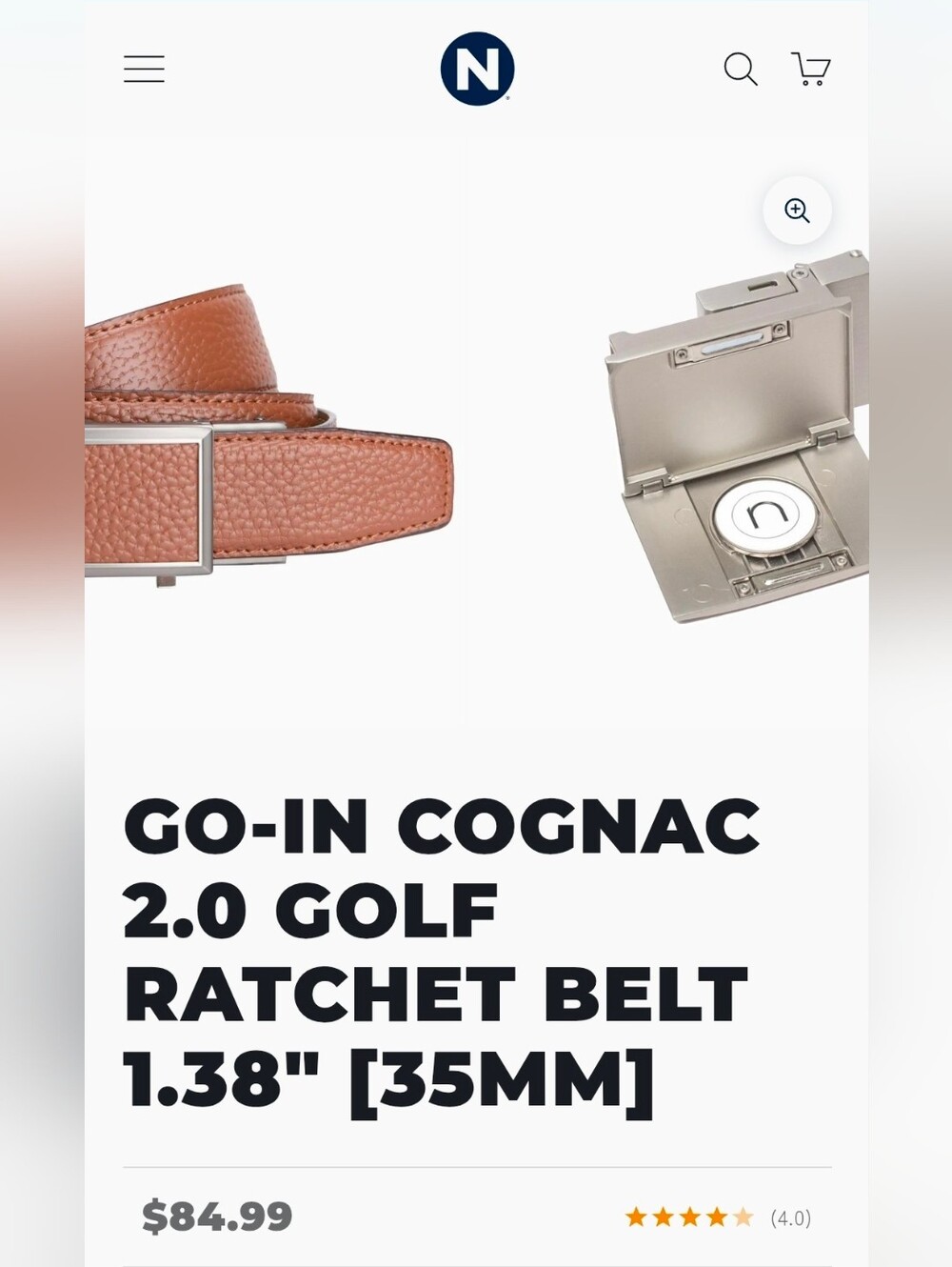 Nexbelt Cognac 2.0 Golf Ratchet Belt 1.38" (35mm)
